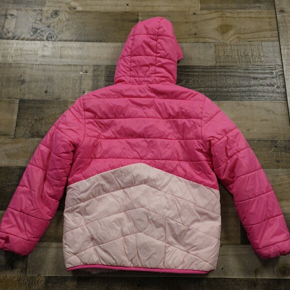 Eddie Bauer Reversible Hooded Puffer Jacket Kids’ Large (14/16) Pink - Picture 11 of 14